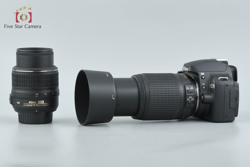 "Shutter count 2,029" Nikon D60 10.2 MP DSLR Camera 18-55 55-200 Lenses