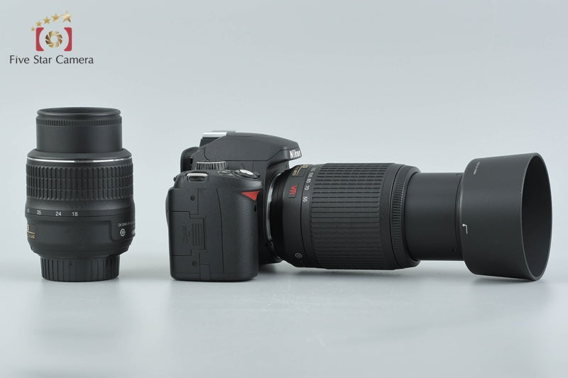 "Shutter count 2,029" Nikon D60 10.2 MP DSLR Camera 18-55 55-200 Lenses
