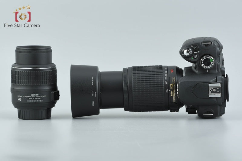 "Shutter count 2,029" Nikon D60 10.2 MP DSLR Camera 18-55 55-200 Lenses