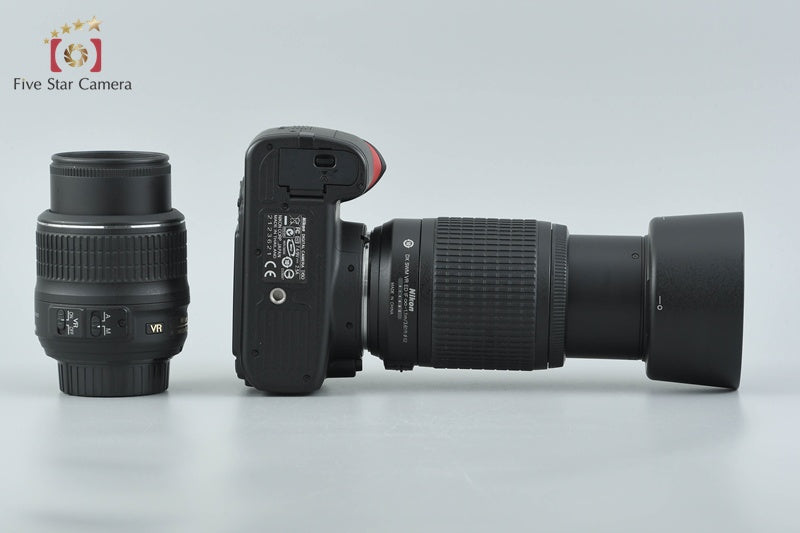 "Shutter count 2,029" Nikon D60 10.2 MP DSLR Camera 18-55 55-200 Lenses