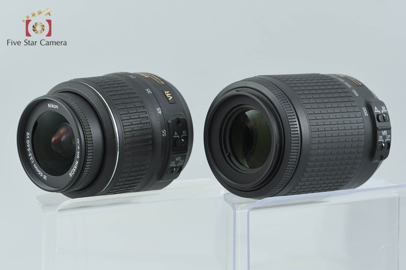 "Shutter count 2,029" Nikon D60 10.2 MP DSLR Camera 18-55 55-200 Lenses