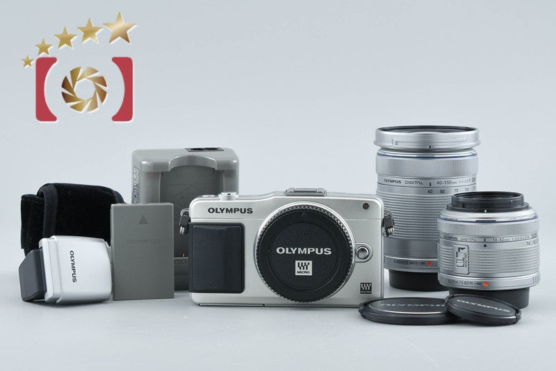 "Count 471" Olympus PEN mini E-PM2 Silver 16.5 MP 14-42 40-150 Lenses