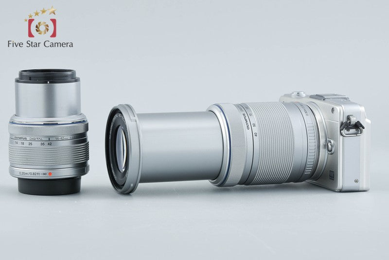 "Count 471" Olympus PEN mini E-PM2 Silver 16.5 MP 14-42 40-150 Lenses