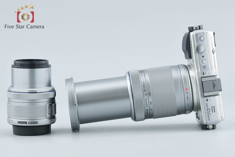 "Count 471" Olympus PEN mini E-PM2 Silver 16.5 MP 14-42 40-150 Lenses