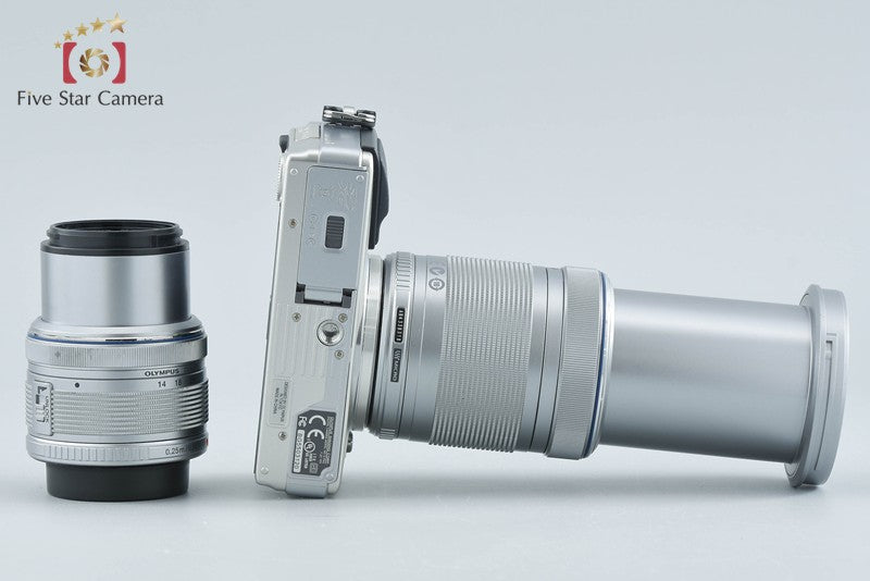 "Count 471" Olympus PEN mini E-PM2 Silver 16.5 MP 14-42 40-150 Lenses