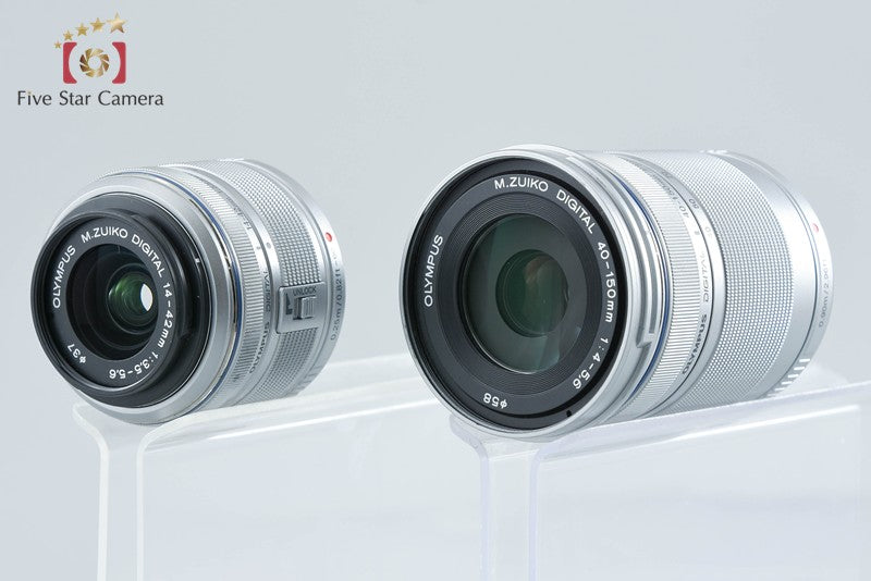 "Count 471" Olympus PEN mini E-PM2 Silver 16.5 MP 14-42 40-150 Lenses