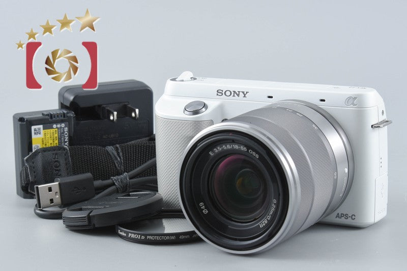 "Count 2,777" Sony Alpha NEX-F3 White 16.1MP 18-55 Lens [Japanese Language Only]