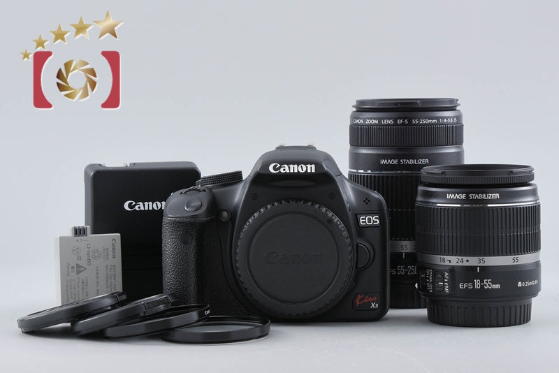 Canon EOS Kiss X3 / Rebel T1i / 500D 15.1 MP DSLR EF-S 18-55 55-250 Lenses