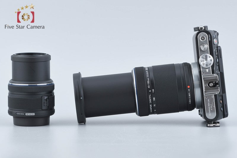 "Count 4,929" Olympus PEN Lite E-PL3 Black 12.3 MP 14-42 40-150 Lenses w/ Box