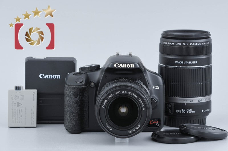 "Count 2,004" Canon EOS Kiss X2 / Rebel XSi / 450D 12.2 MP 18-55 55-250 Lenses