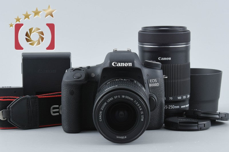 Canon EOS 8000D / Rebel T6s / 760D 24.2 MP DSLR 18-55 55-250 Lenses