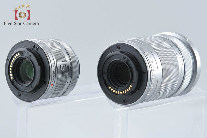 "Count 1,553" Olympus PEN Lite E-PL5 Silver 16.5 MP DSLR 14-42 40-150 Lenses