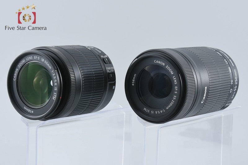 Canon EOS Kiss X8i / Rebel T6i / 750D 24.2 MP DSLR EF-S 18-55 55-250 Lenses