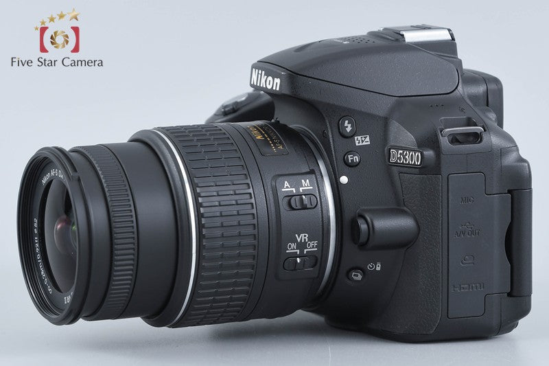 "Count 2,990" Nikon D5300 Black 24.2 MP DSLR Camera 18-55 VR II Lens w/ Box