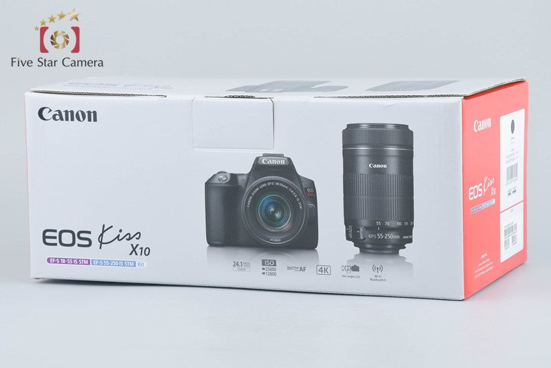 Canon EOS Kiss X10 / Rebel SL3 / 250D / 200DII 24.1 MP 18-55 55-250 Lens w/ Box