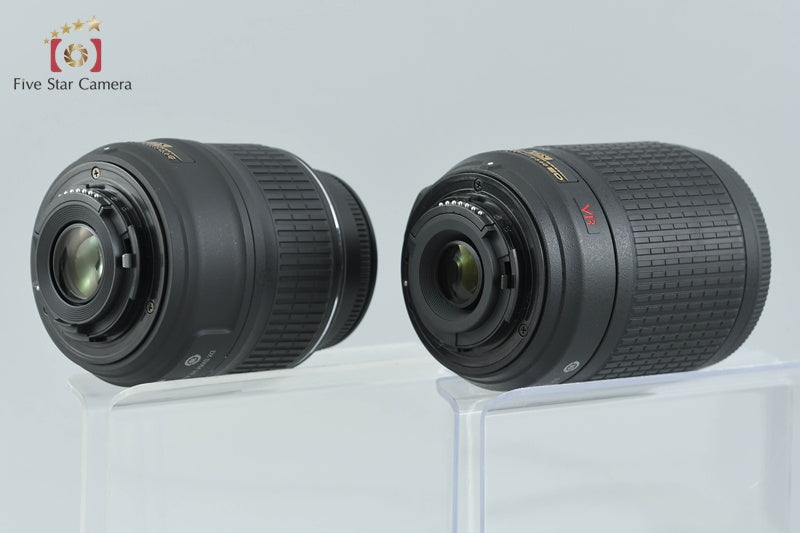 "Count 649" Nikon D3200 Black 24.2 MP DSLR AF-S DX 18-55 55-200 VR Lenses