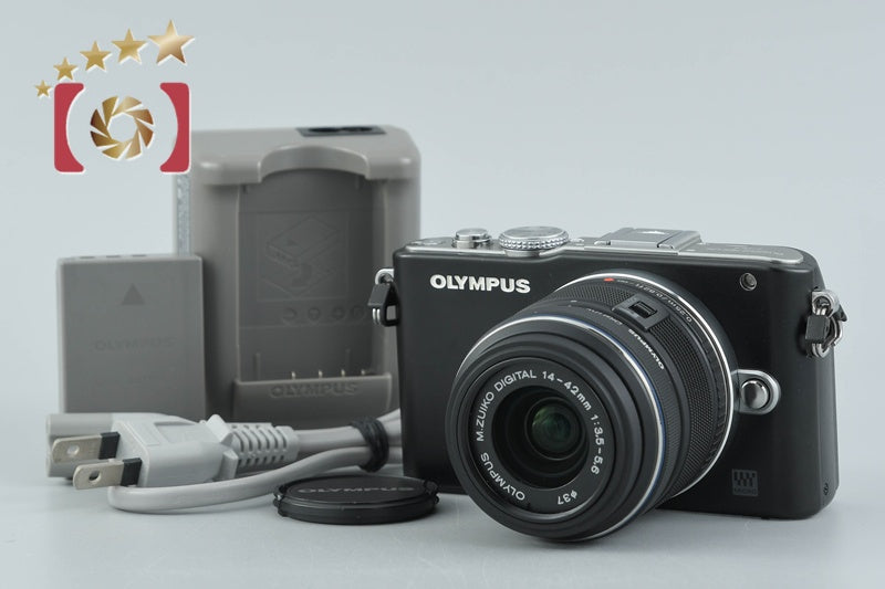 "Shutter count 4,118" Olympus PEN Lite E-PL3 Black 12.3 MP 14-42 Lens