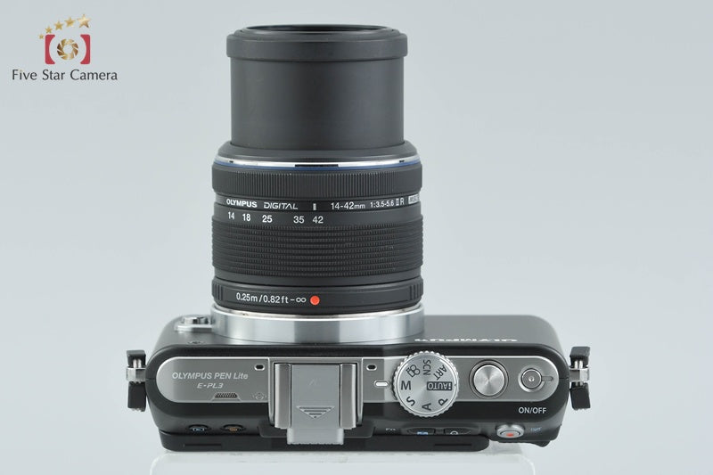 "Shutter count 4,118" Olympus PEN Lite E-PL3 Black 12.3 MP 14-42 Lens