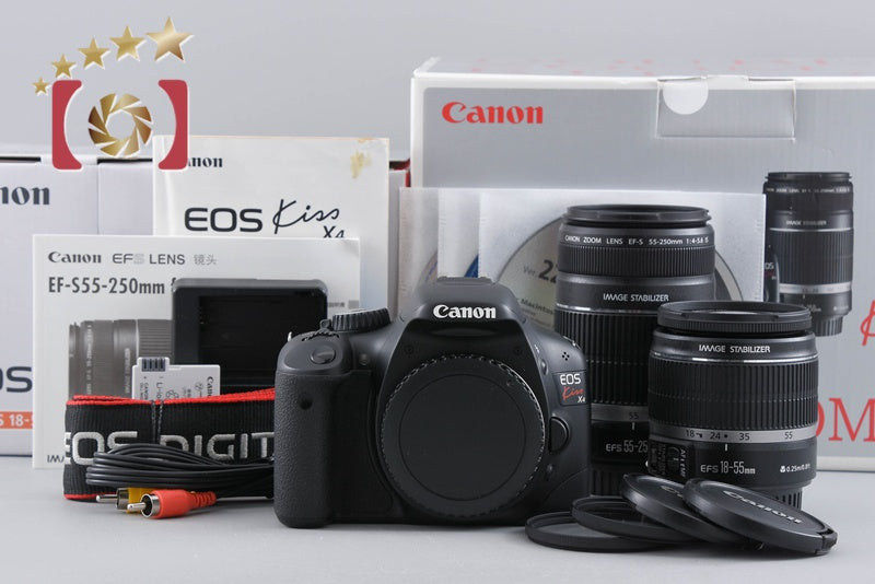 "Count 1,121" Canon EOS Kiss X4 / Rebel T2i / 550D 18.0 MP 18-55 55-250 Lenses