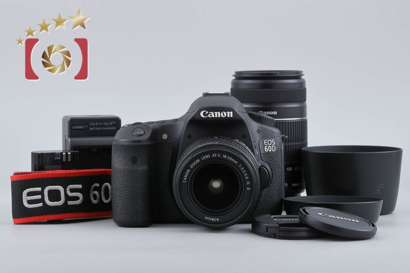 ”Shutter count 3,257" Canon EOS 60D 18.0 MP DSLR 18-55 55-250 Lenses