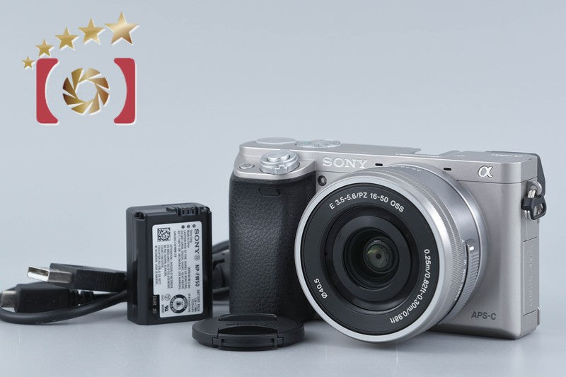 Sony Alpha α6000 ILCE-6000 Silver 24.3 MP 16-50 Lens [Multiple Languages]