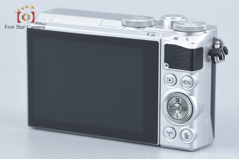 "Shutter count 1,277" Nikon 1 J5 Silver 20.8 MP Digital Camera 10-30 Lens w/ Box