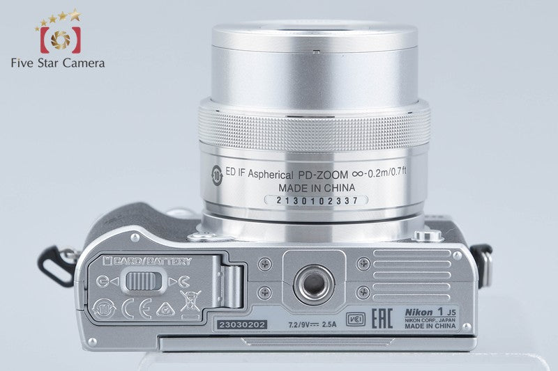 "Shutter count 1,277" Nikon 1 J5 Silver 20.8 MP Digital Camera 10-30 Lens w/ Box