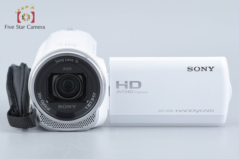 Sony Handycam HDR-CX680 White Digital HD Camcorder w/ Box [Multiple Languages]