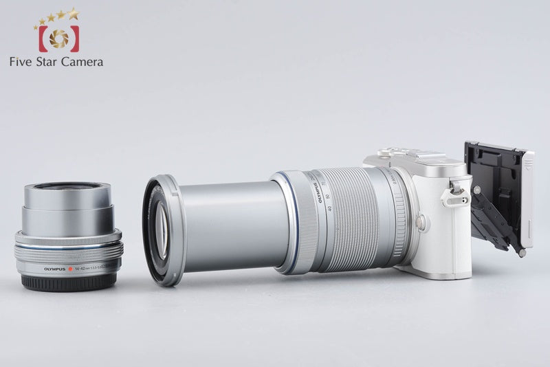 "Count 4,516" Olympus E-PL9 White 16.1 MP Mirrorless Camera 14-42 40-150 Lenses