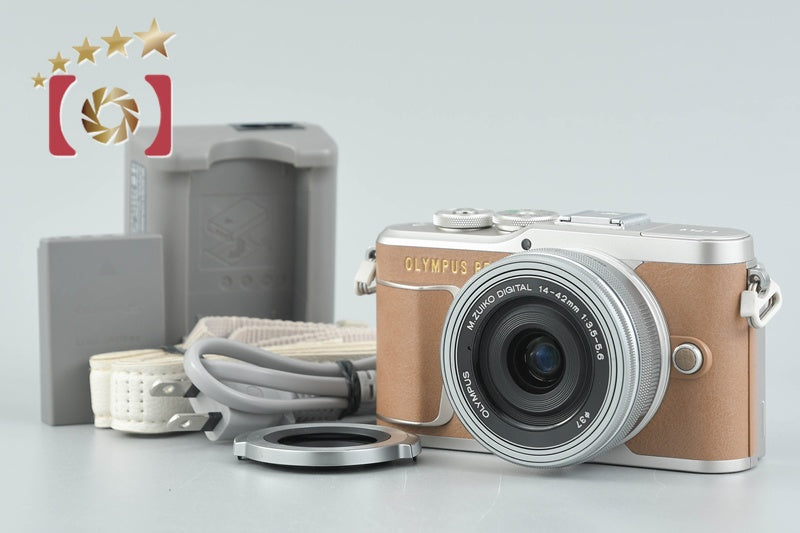 "Count 2,393" Olympus E-PL9 Brown 16.1 MP Mirrorless Camera 14-42 Lens