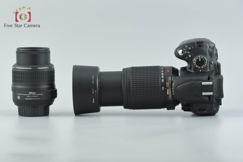 Nikon D5000 12.3 MP DSLR Camera 18-55 55-200 VR Lenses