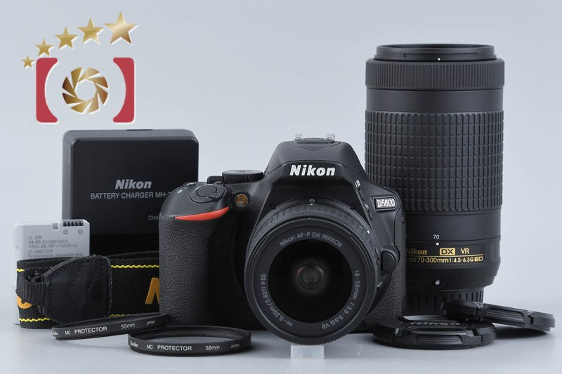 "Count 2,120" Nikon D5600 24.2 MP SLR Digital Camera 18-55 70-300 VR Lenses