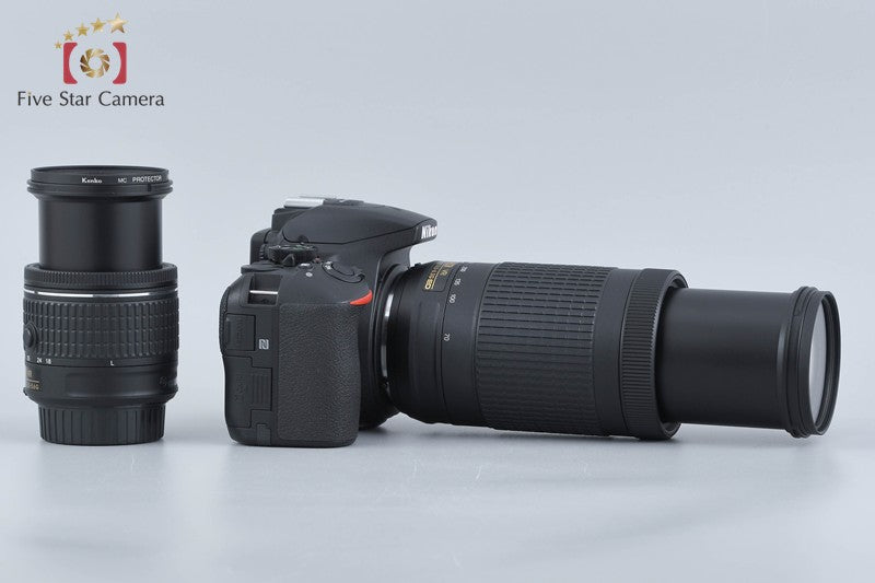 "Count 2,120" Nikon D5600 24.2 MP SLR Digital Camera 18-55 70-300 VR Lenses