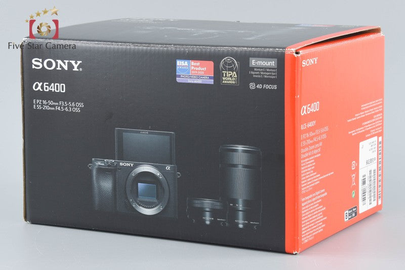 Sony α6400 ILCE-6400 Black 24.2 MP 16-50 55-210 Lenses [Multiple Languages]
