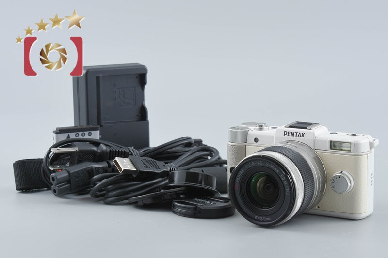 "Shutter count 37" PENTAX Q White 12.4 MP DSLR Camera 02 5-15 Lens