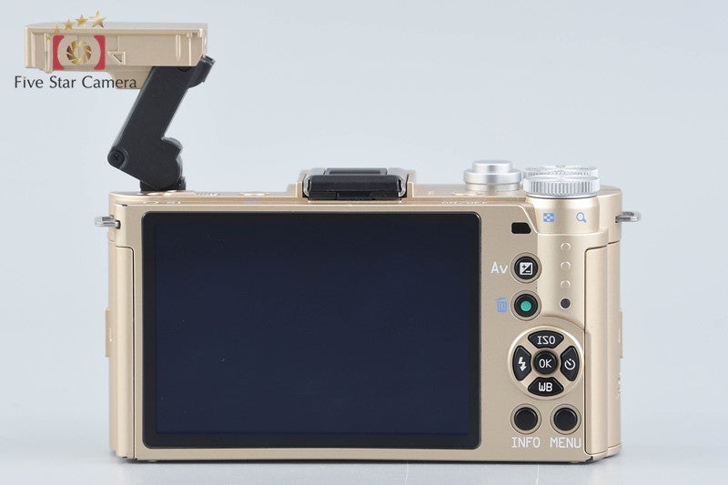 "Count 964" PENTAX Q-S1 Gold x Cream 12.4 MP Digital Mirrorless Camera 5-15 Lens