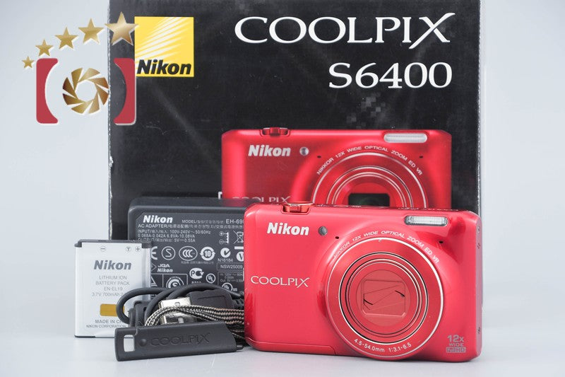 Nikon COOLPIX S6400 Glossy Red 16.0 MP Digital Camera w/ Box
