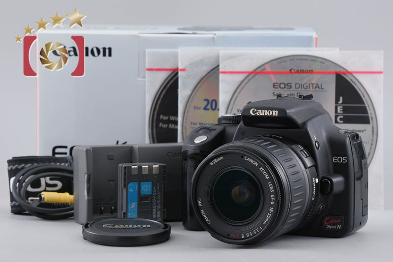 Canon EOS Kiss Digital N Black 8.0 MP Digital SLR Camera 18-55 Lens w/ Box