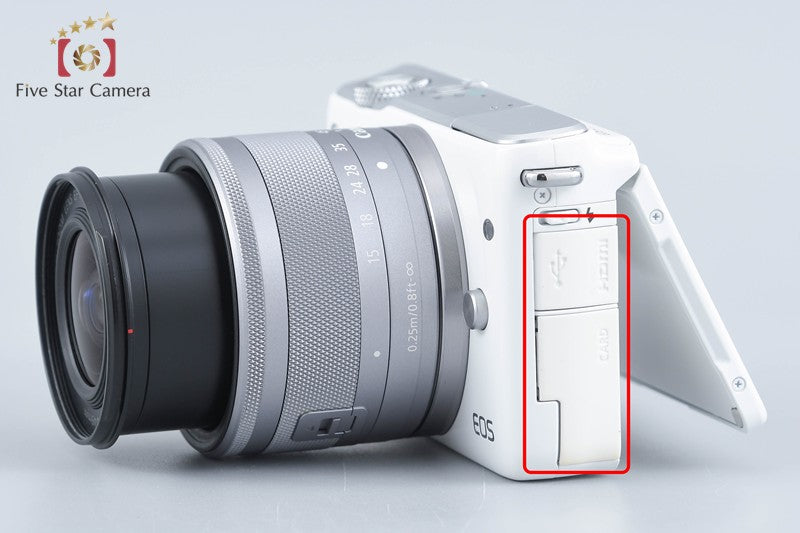 Canon EOS M10 White 18.0 MP Digital Mirrorless Camera 15-45 Lens