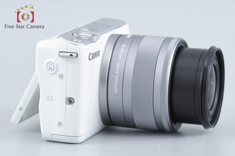 Canon EOS M10 White 18.0 MP Digital Mirrorless Camera 15-45 Lens