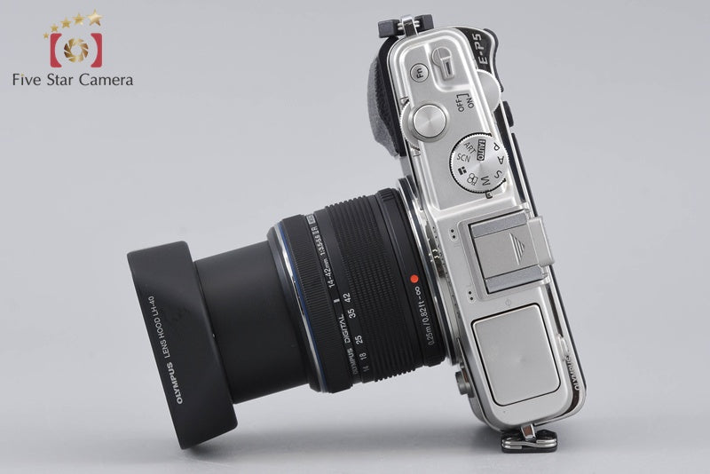 "Count 1,359" Olympus PEN E-P5 Silver 16.1MP 14-42 Lens + VF-4 Viewfinder w/ Box