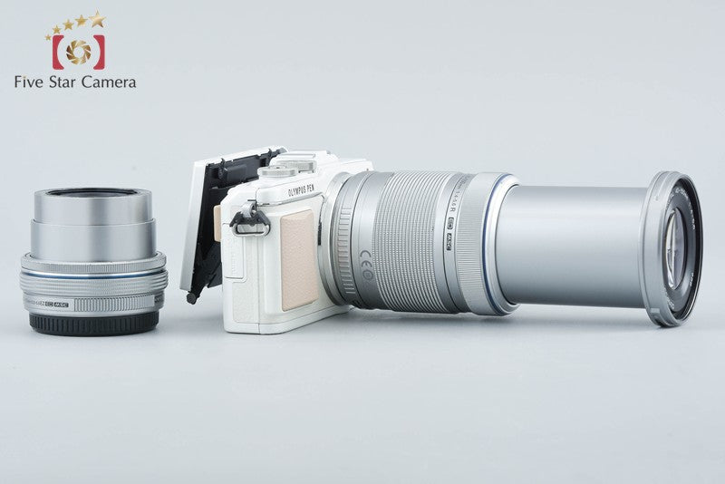 "Count 4,524" Olympus PEN Lite E-PL7 White 16.1 MP EZ 14-42 40-150 Lenses w/ Box