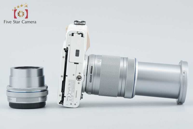 "Count 4,524" Olympus PEN Lite E-PL7 White 16.1 MP EZ 14-42 40-150 Lenses w/ Box