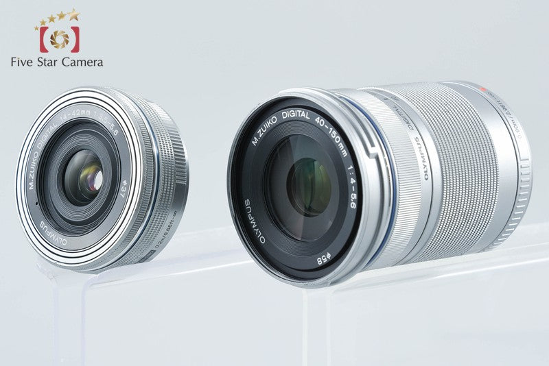 "Count 4,524" Olympus PEN Lite E-PL7 White 16.1 MP EZ 14-42 40-150 Lenses w/ Box