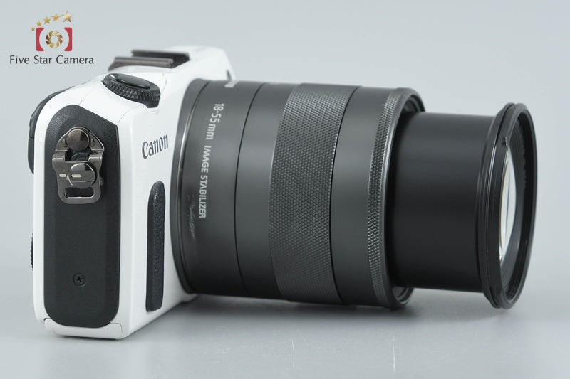 Canon EOS M White 18.0 MP Mirrorless Camera EF-M 18-55 IS STM Lens