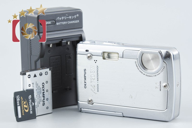 Olympus μ720 SW Shiny Silver 7.1 MP 3m Waterproof Digital Camera