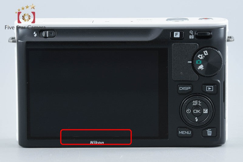 "Shutter count 671" Nikon 1 J1 White 10.1 MP Digital Camera 10-30 30-110 Lenses