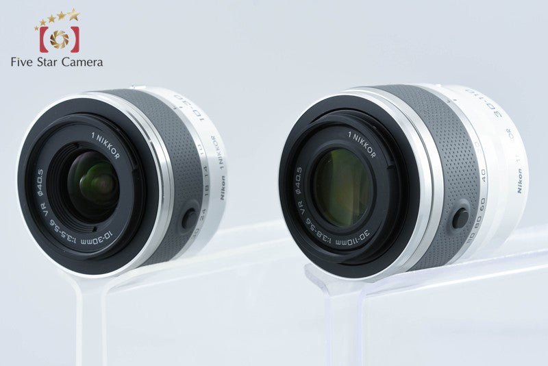 "Shutter count 671" Nikon 1 J1 White 10.1 MP Digital Camera 10-30 30-110 Lenses