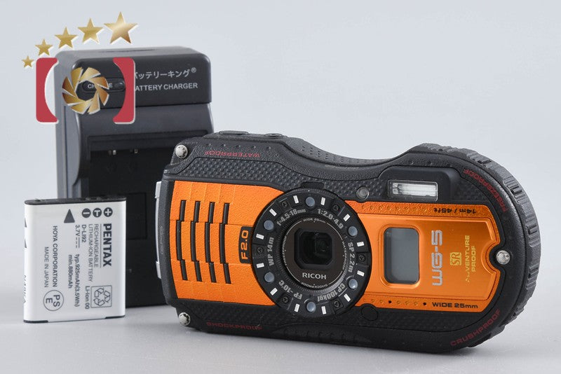 "Count 266" Ricoh Pentax WG-5 GPS Orange 16.0 MP Waterproof Action Camera