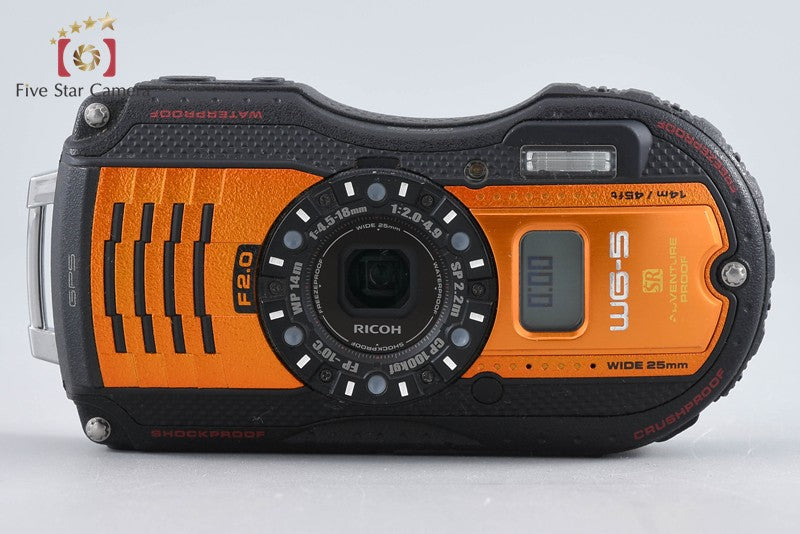 "Count 266" Ricoh Pentax WG-5 GPS Orange 16.0 MP Waterproof Action Camera